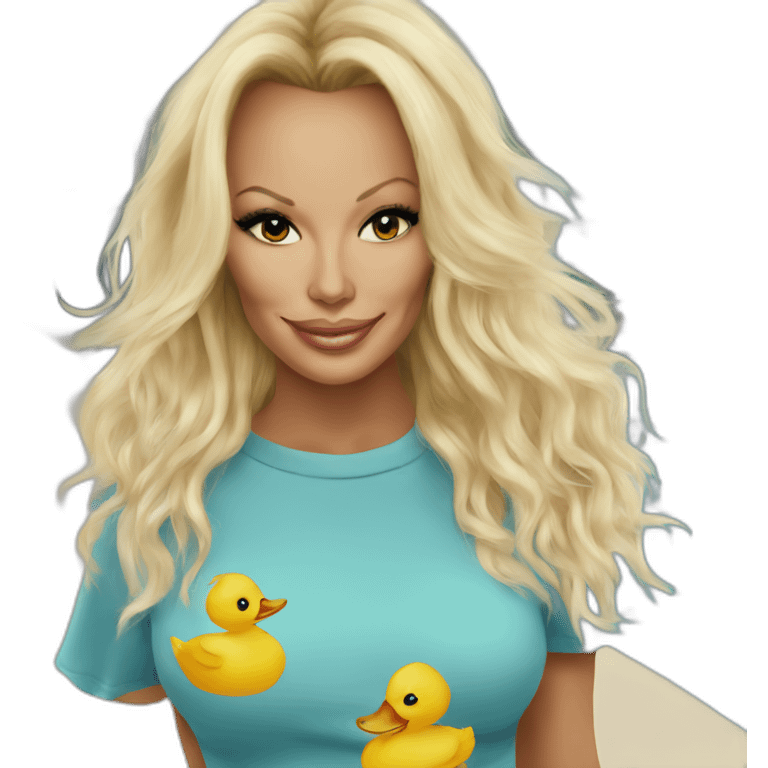 pamela anderson in a duck costume emoji