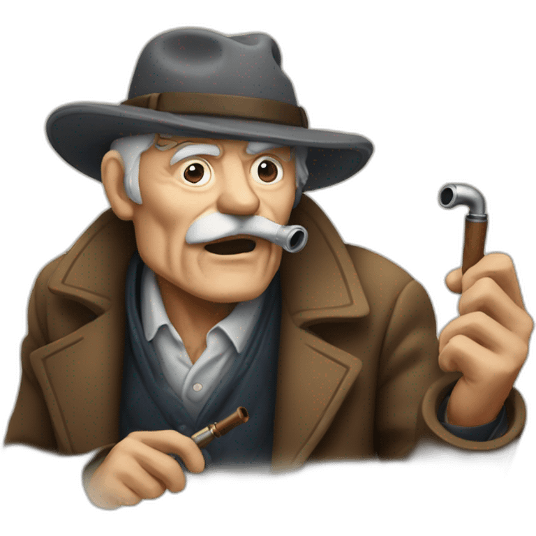 interrogative old men with a pipe emoji