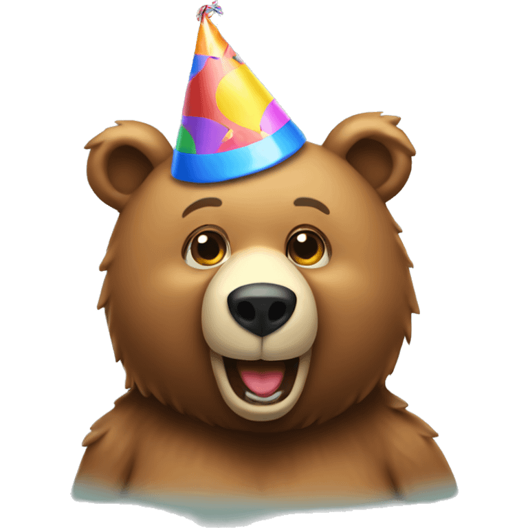 Bear with a party hat emoji