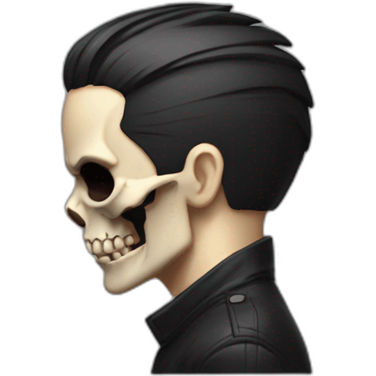 Skull with slicked back hair akira body emoji