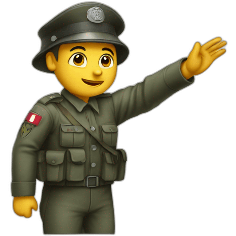 gestapo soldier raises arm greeting emoji