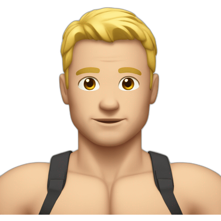 White Muscular man body in swim wezr emoji