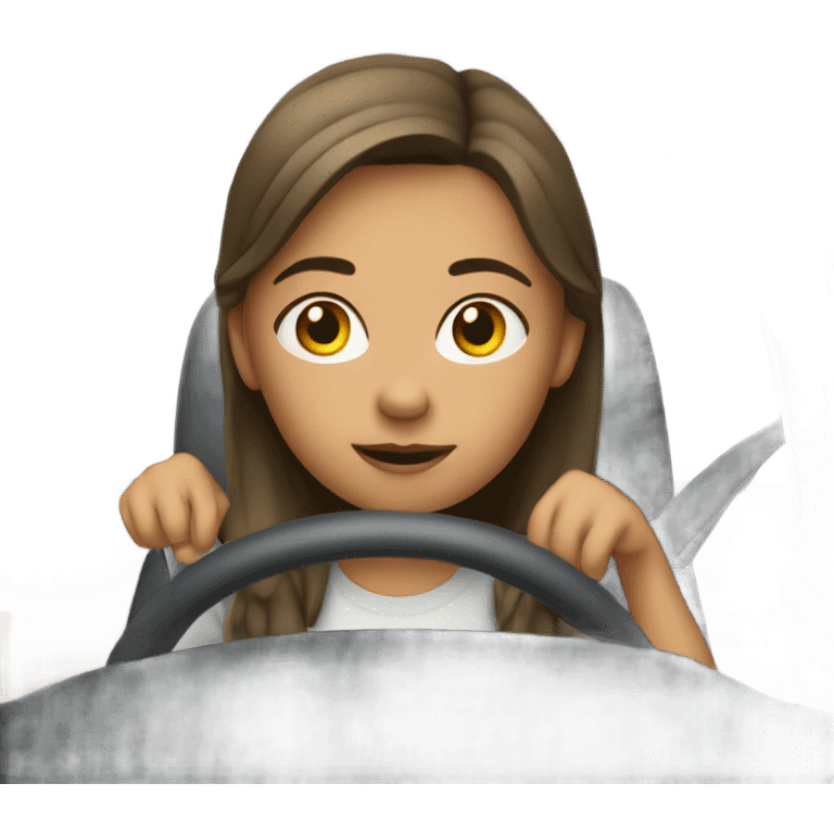 girl in car interior emoji