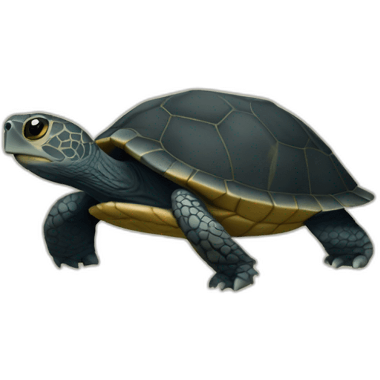 tortue noire emoji