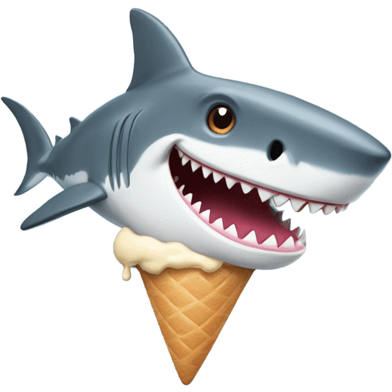 Shark with ice cream emoji