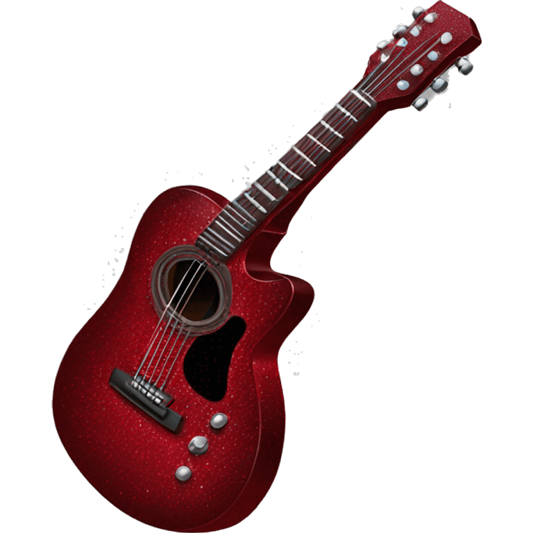 Dark red sparkly guitar emoji