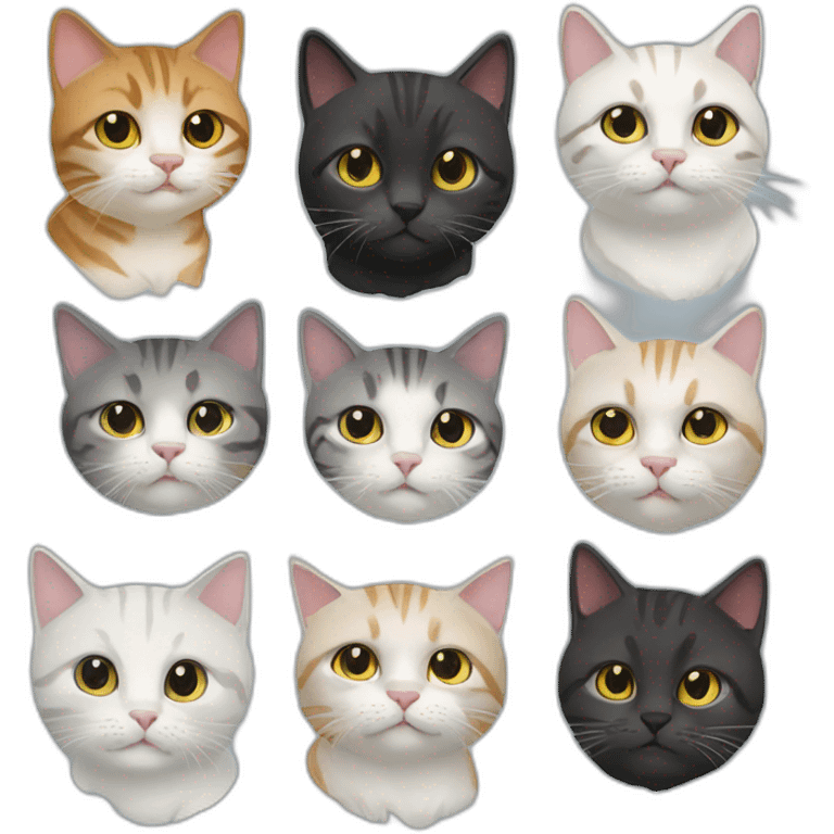 Varios gatos emoji