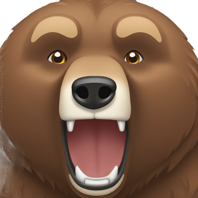 simple Grizzly Bear growling emoji