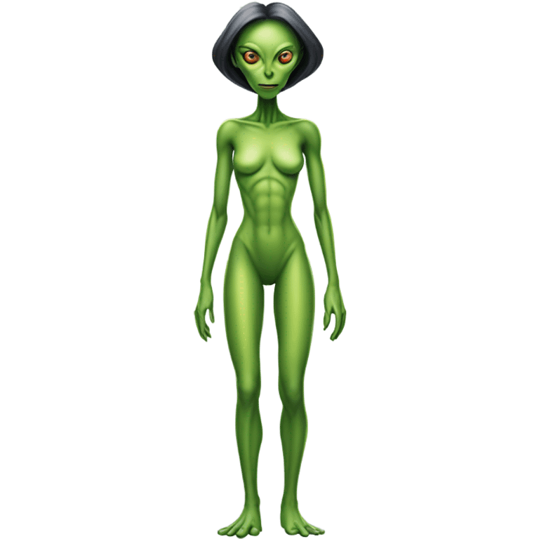 a green alien woman full body emoji