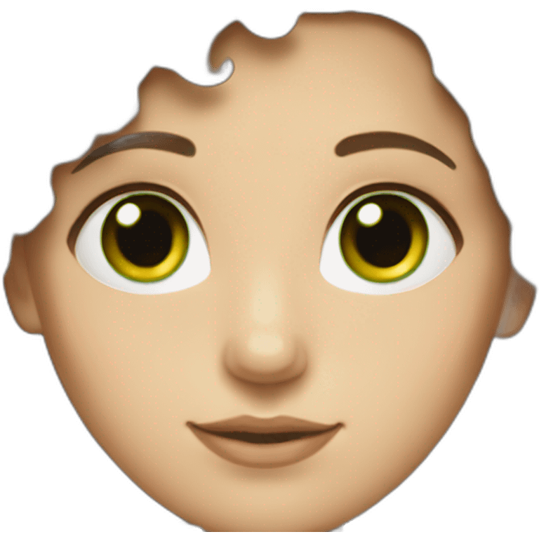 white-woman-dark-brown-wavy-hair-green-eyes emoji