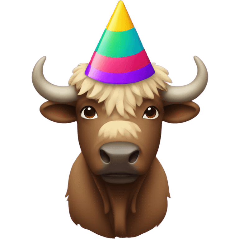 Buffalo with a party hat emoji