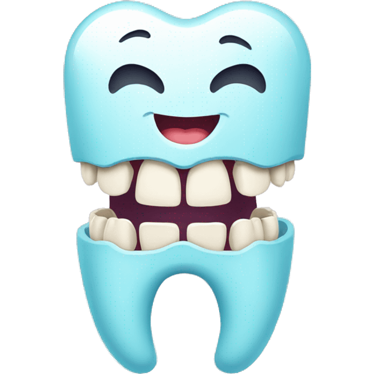 Emoji with dental braces emoji