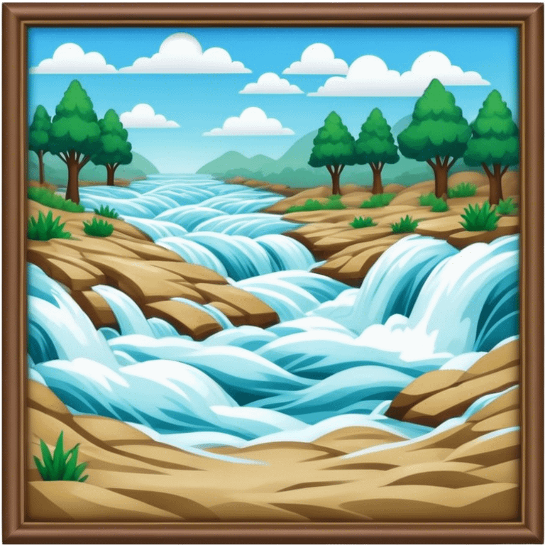 A flood with rushing water and submerged surroundings emoji