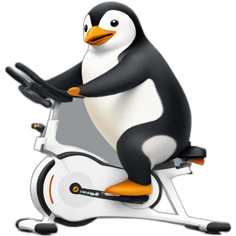 A penguin riding an exercise bike emoji