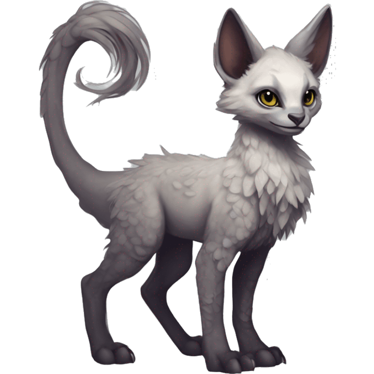  Cute Edgy Realistic Rare Fantasy eldritch Slim Vernid-Trico-Melprin-species by LiLaiRa, by Falvie, full body emoji