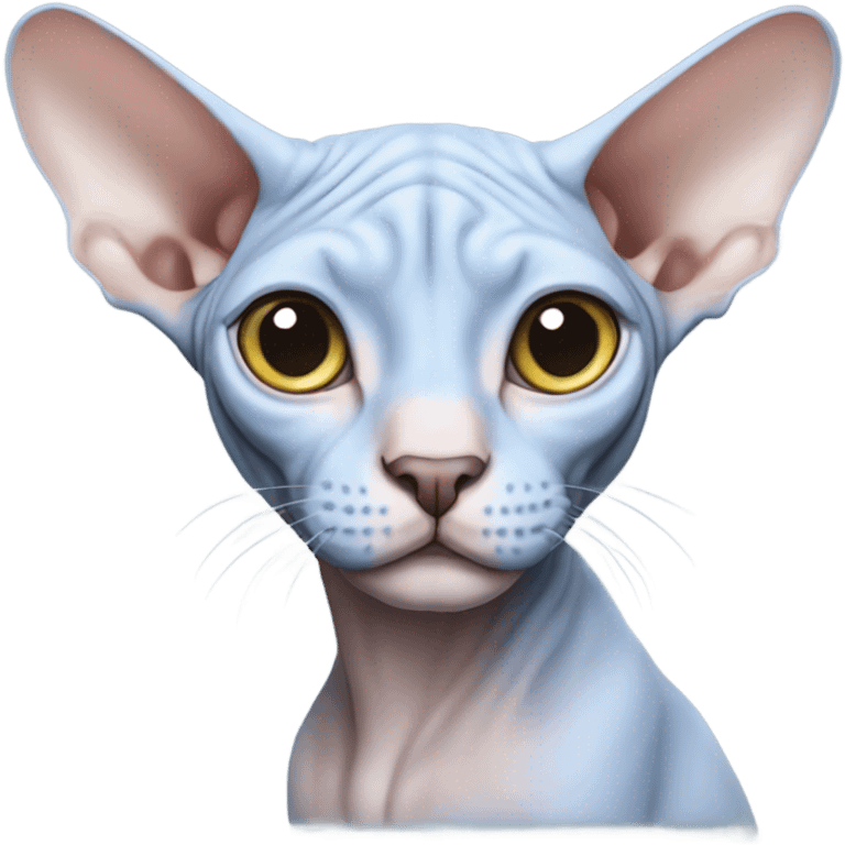 Sphynx Full Body blue eyes emoji