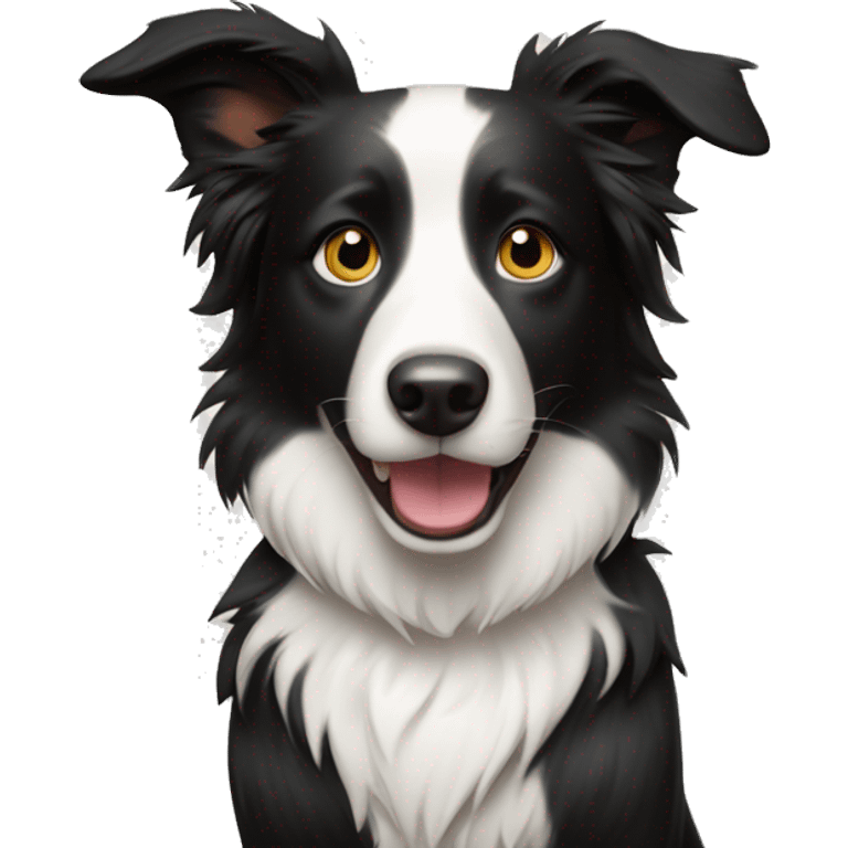 make a border collie holding iphone  emoji