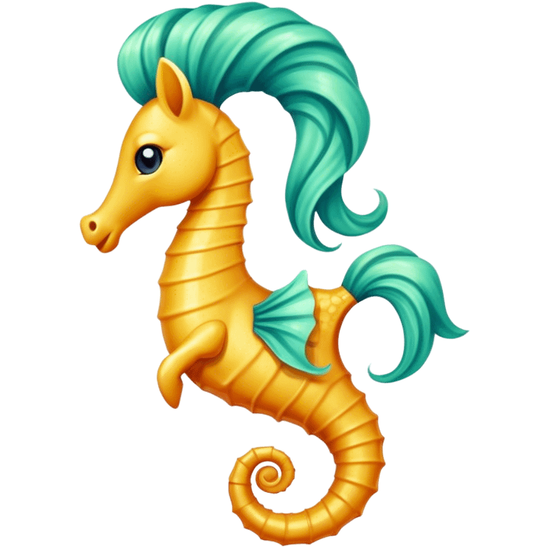 seahorse with pony tail emoji