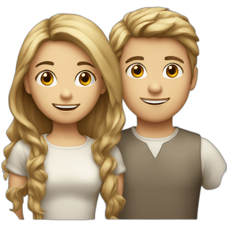 boy with brown hair and girl with blond hair emoji