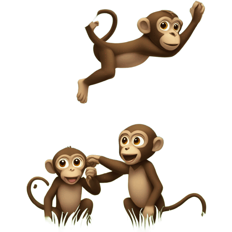 monkeys in a field  emoji