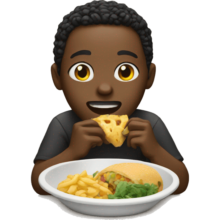 black person eating  emoji