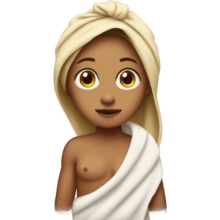 Girl but in towel emoji