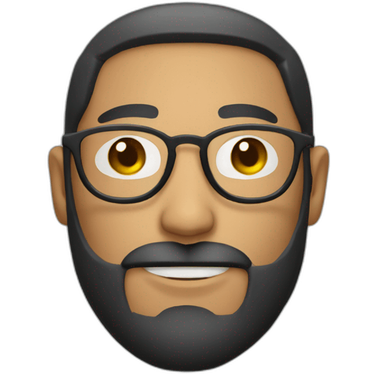 A weatherman with a dark beard and round glasses  emoji