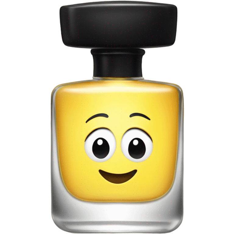 smiling perfume with black cap emoji