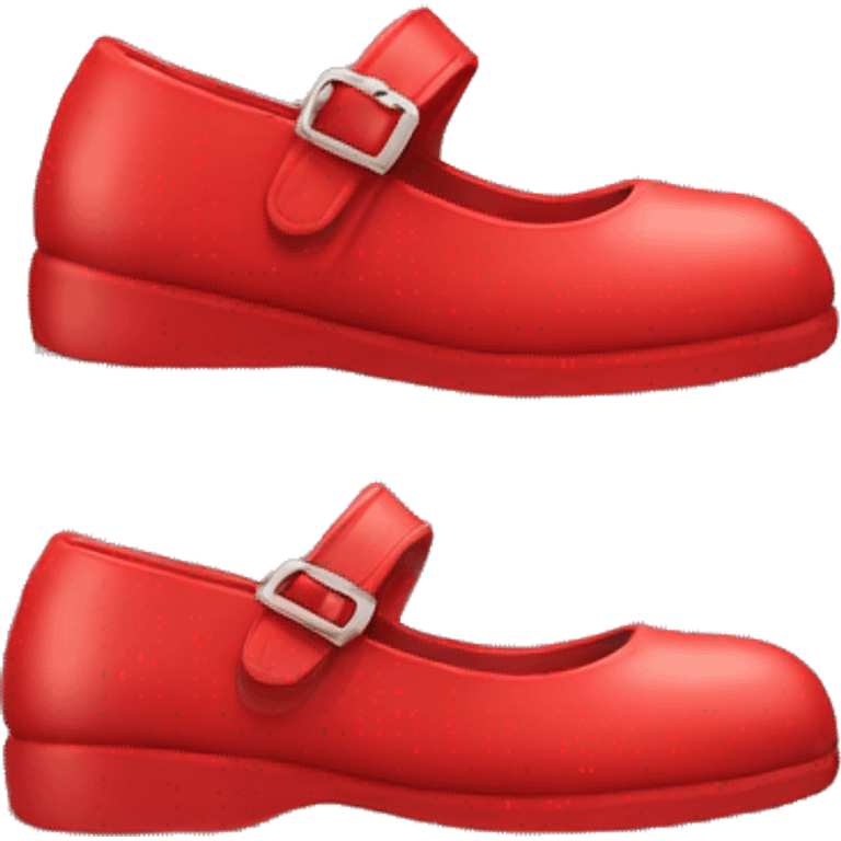 red mary jane shoe with 2 straps emoji