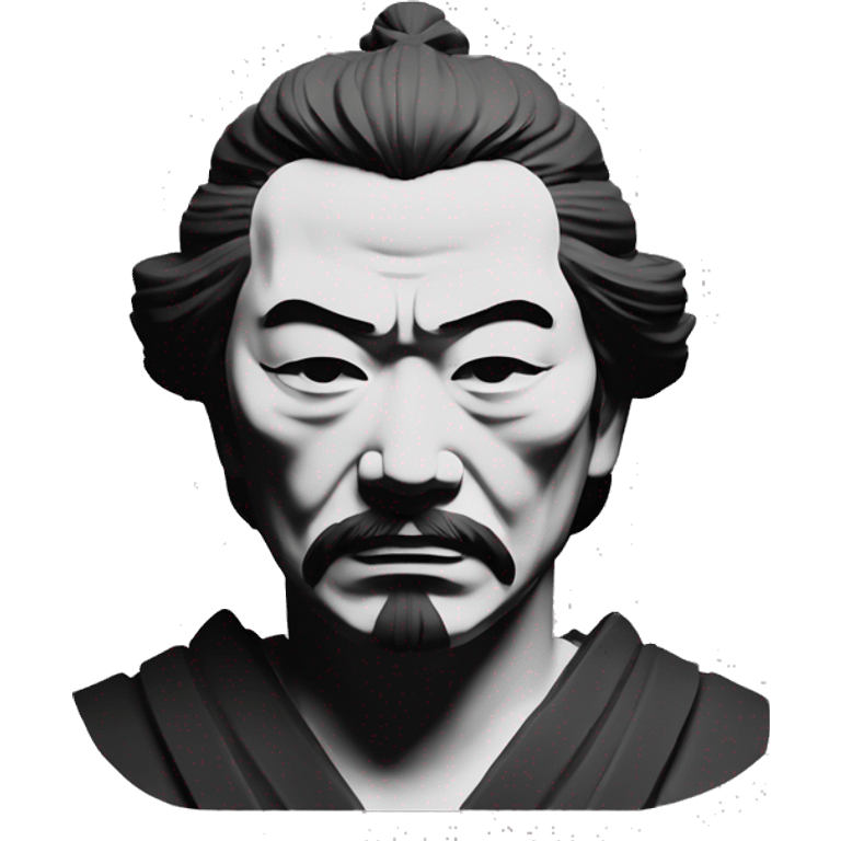 miyamoto musashi, philosopher statue, portrait, minimal, logo, monochrome emoji