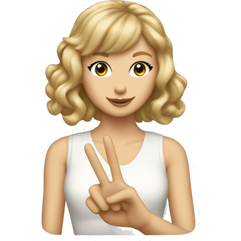 taylor swift making a peace sign emoji