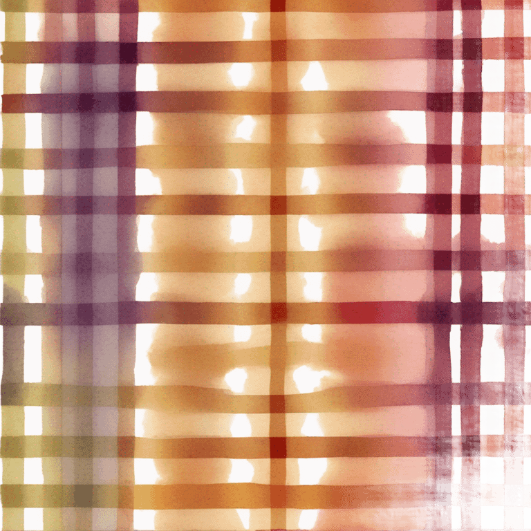 Watercolor card fall color plaid emoji