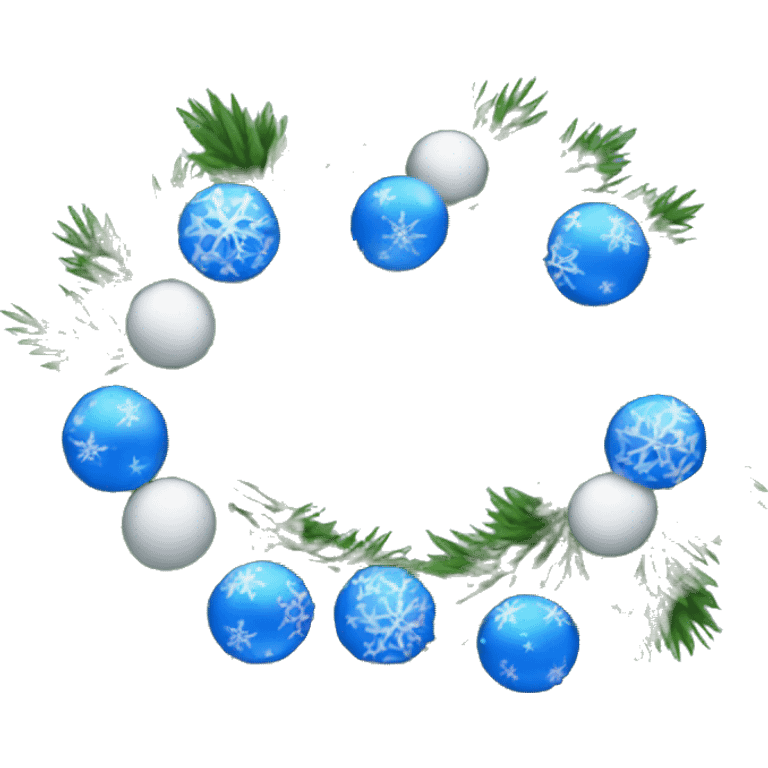 blue Christmas wreath emoji