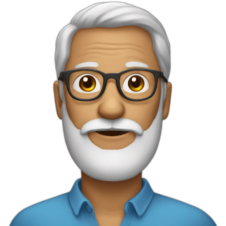 60 year old man whit beard and glasses emoji