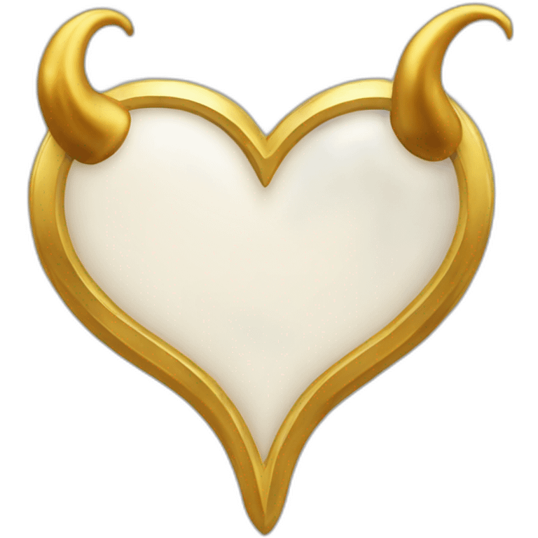 Gold heart frame with horns and tail emoji