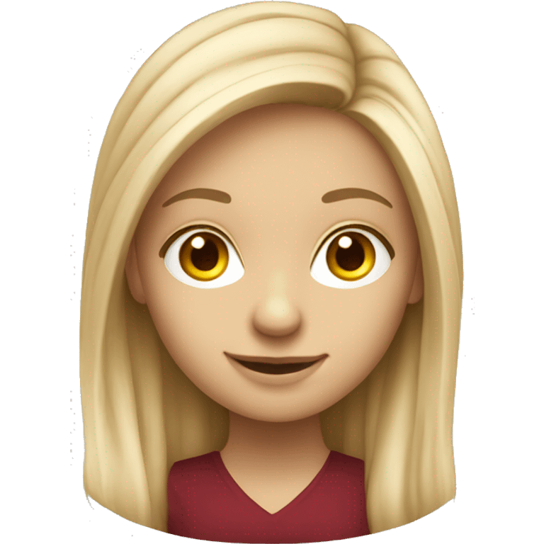 Harvard smart girl, blond long hair, with laptop emoji