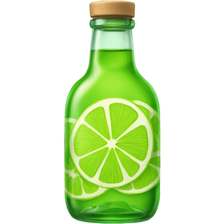 Vibrant lime slices still on glass bottle emoji