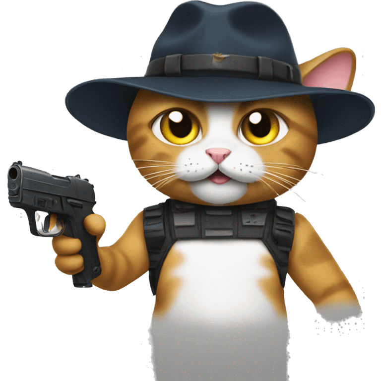 Cat with gun emoji