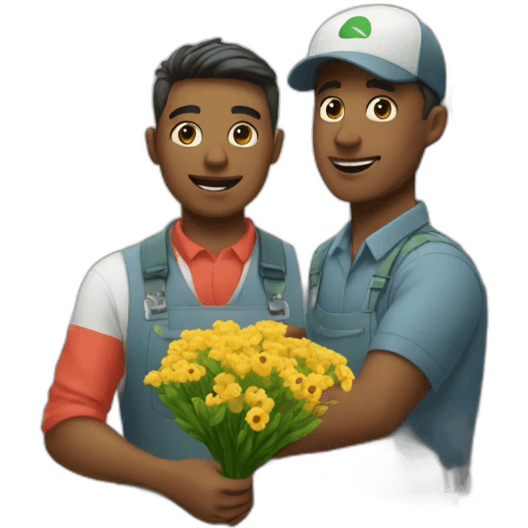 florist with delivery man emoji