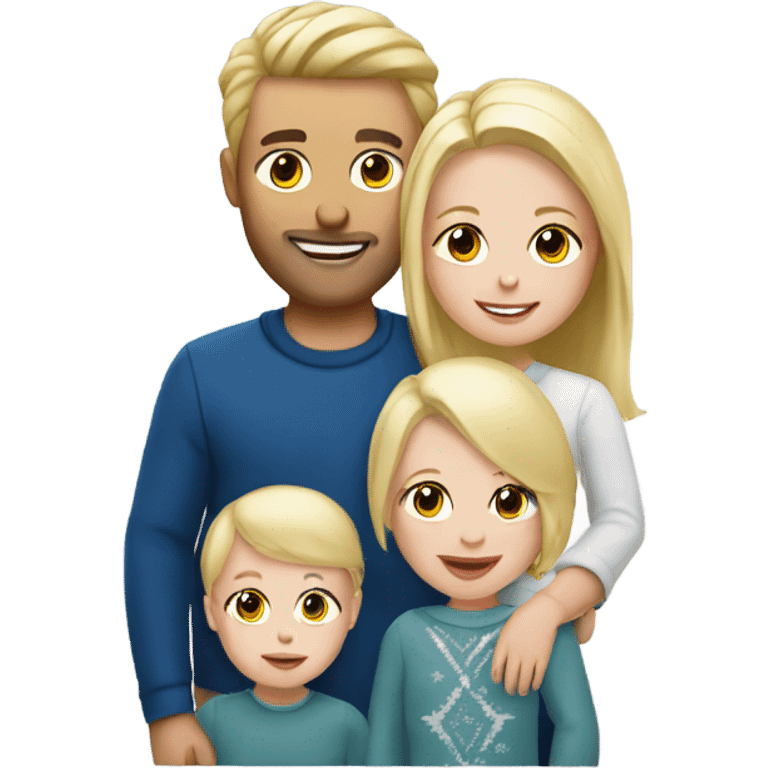 White family of 3 with a baby blond girl in christmas spirit emoji