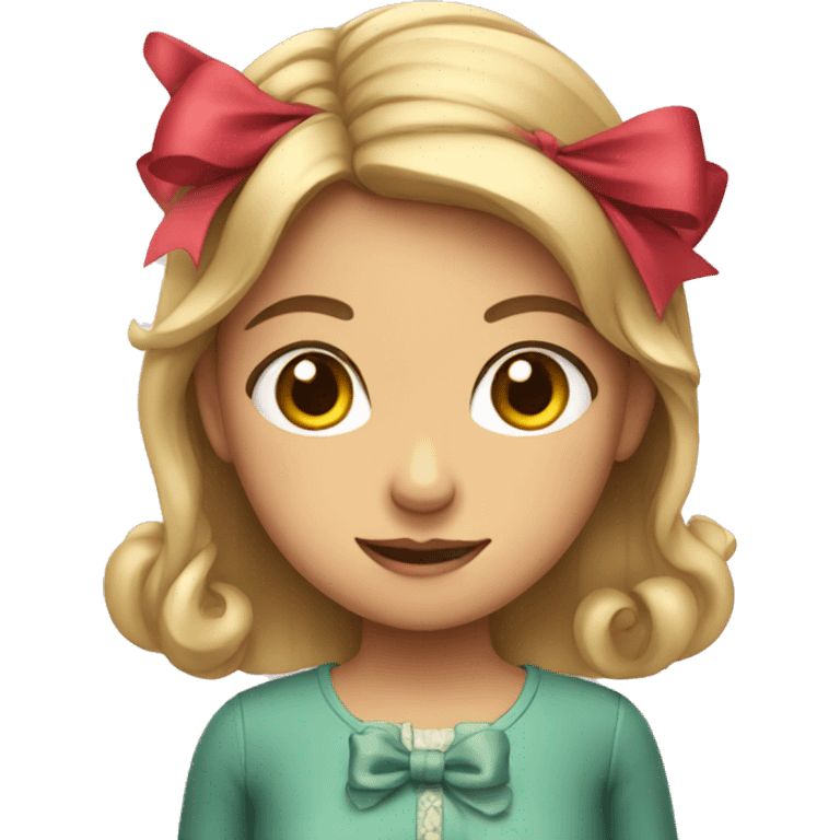 A girl with a bow emoji