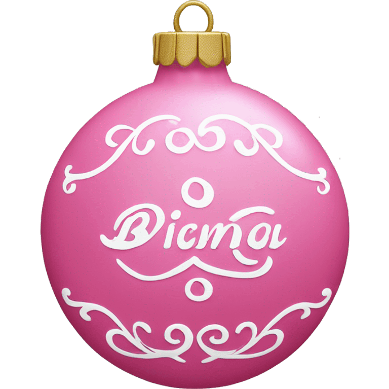 pink ornament with the name bianca on it in cursive emoji