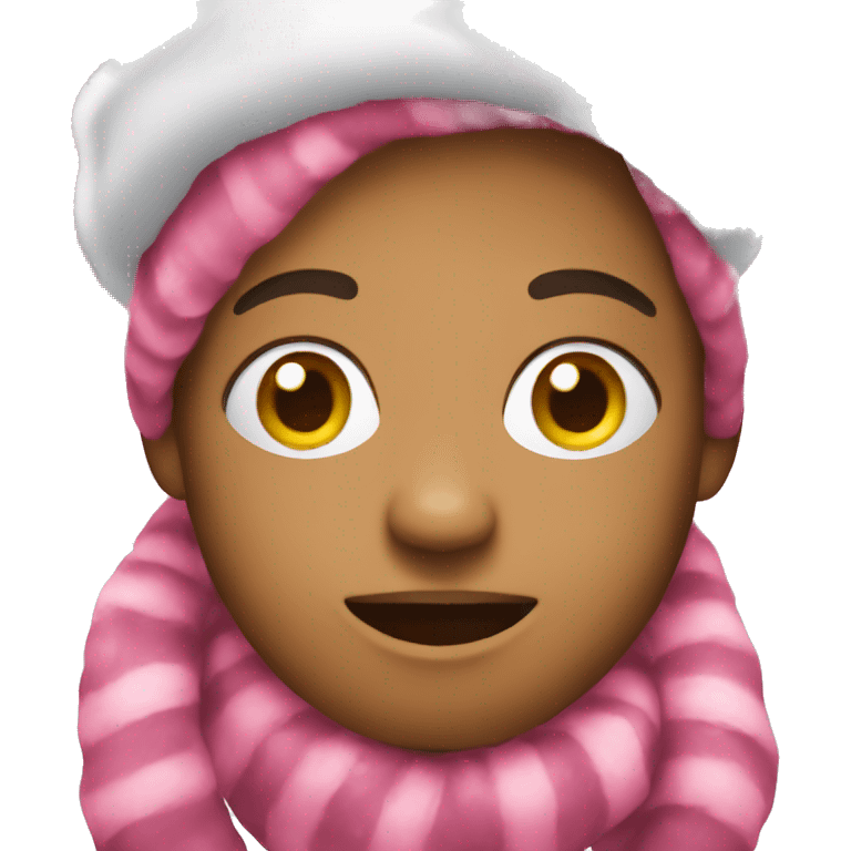 A pink Christmas emoji  emoji