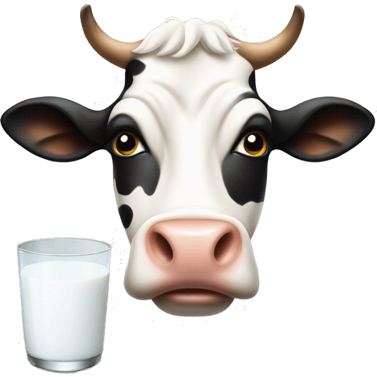 Cow fills milk emoji