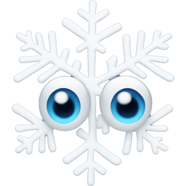 Snowflake with eyes emoji