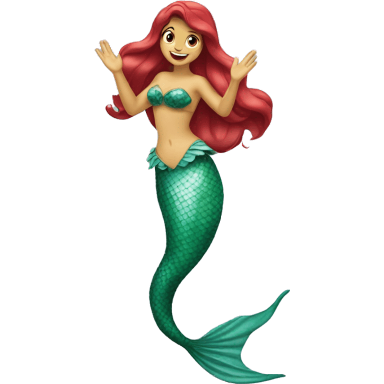 ariel mermaid waving emoji