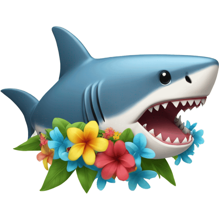 Shark with a lei  emoji