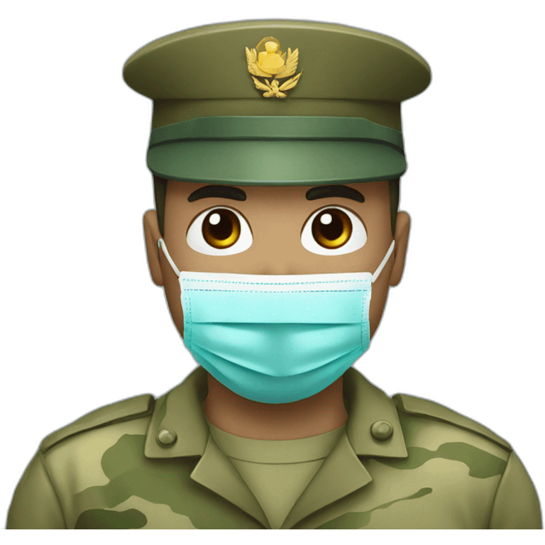 a military Head in a Medical masks emoji