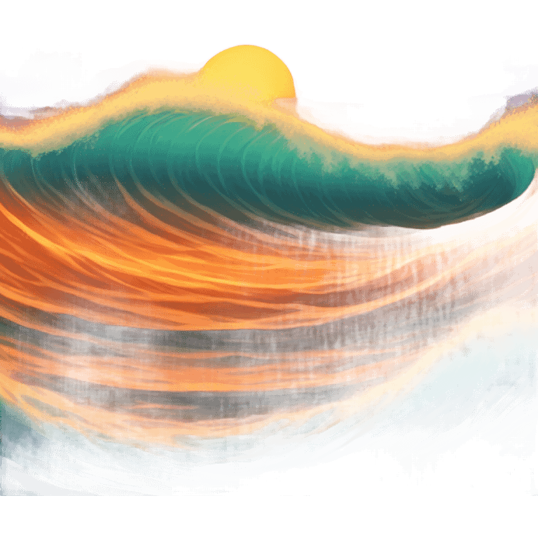 Ocean with orange sunset  emoji