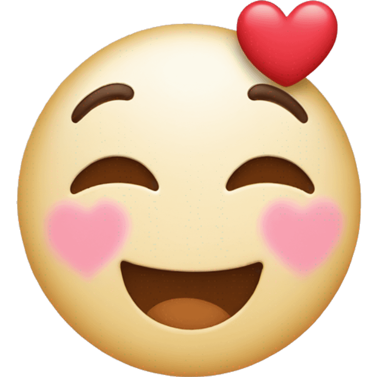 Happy cute emotional emoji with hearts emoji